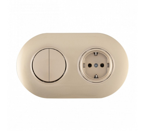 Блок с розеткой и выключателем Arte Milano SET08-2 SET08-2-40-1-30-2 shampan