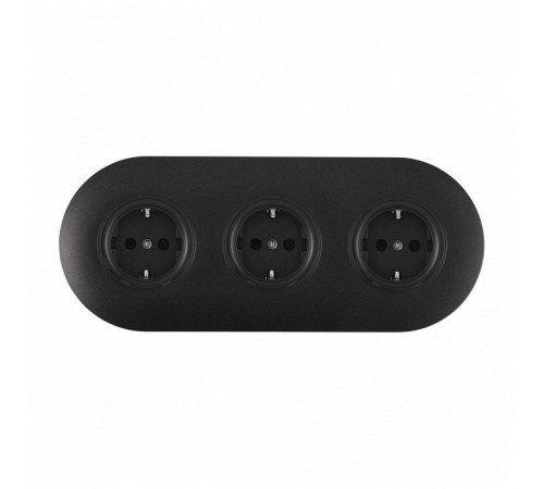 Розетка с заземлением и со шторкой Arte Milano SET08-3 SET08-3-40-1x3 black