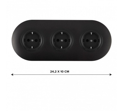 Розетка с заземлением и со шторкой Arte Milano SET08-3 SET08-3-40-1x3 black