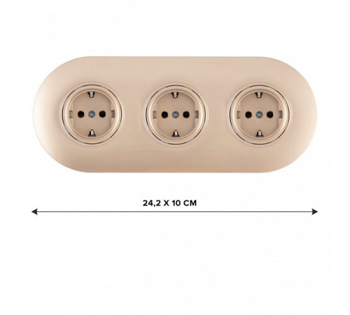 Розетка с заземлением и со шторкой Arte Milano SET08-3 SET08-3-40-1x3 shampan
