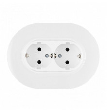 Розетка двойная с заземлением и со шторкой Arte Milano SET08-2 SET08-double-40-2 white