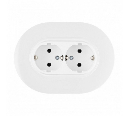 Розетка двойная с заземлением и со шторкой Arte Milano SET08-2 SET08-double-40-2 white