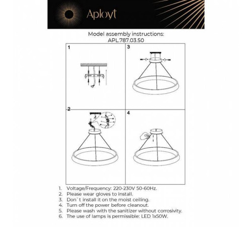 Подвесной светильник Aployt Justyna APL.787.03.50