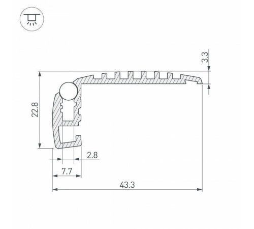 Профиль для ступеней Arlight STEP-MINI-2000 ANOD 019195