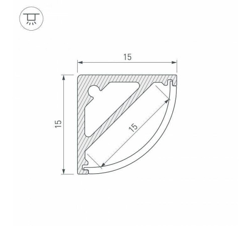 Профиль накладной Arlight SL-KANT-H15-2000 ANOD 019327