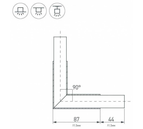 Соединитель угловой L-образный накладной Arlight KLUS 026133
