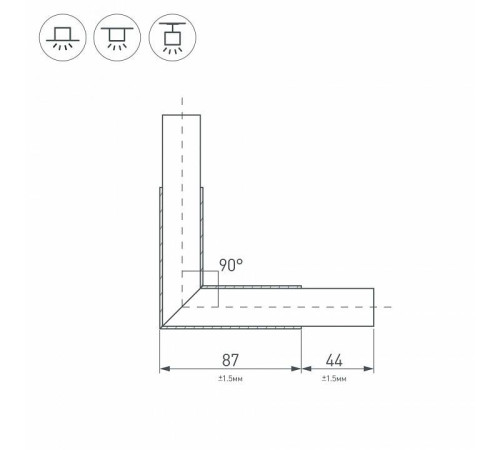 Соединитель угловой L-образный накладной Arlight KLUS 026133