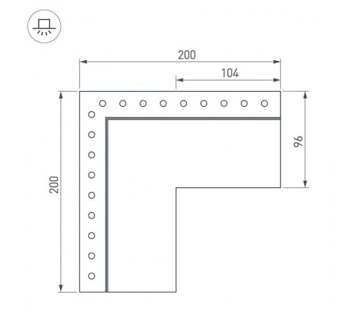 Соединитель угловой L-образный накладной Arlight S-LUX 030137