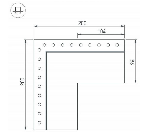 Соединитель угловой L-образный накладной Arlight S-LUX 030137