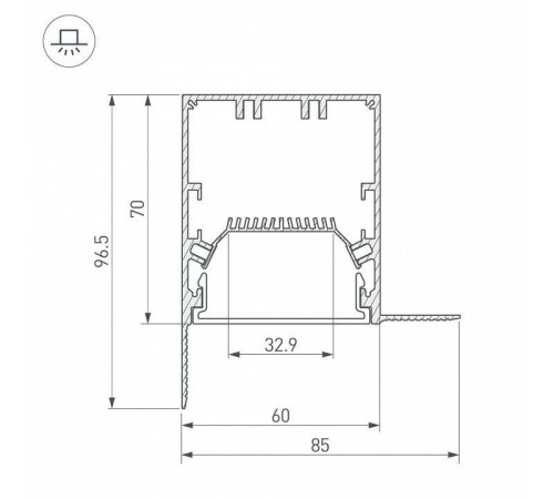 Соединитель угловой L-образный накладной Arlight S-LUX 030137