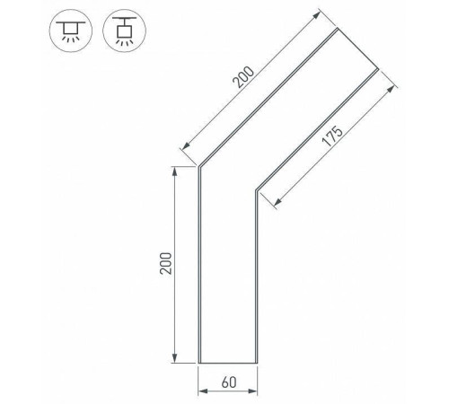 Соединитель угловой L-образный накладной Arlight S-LUX 030138