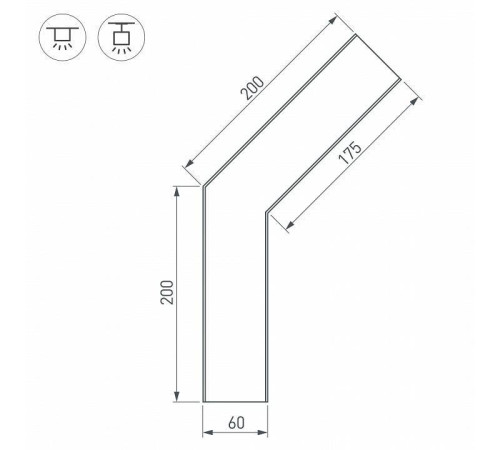 Соединитель угловой L-образный накладной Arlight S-LUX 030138