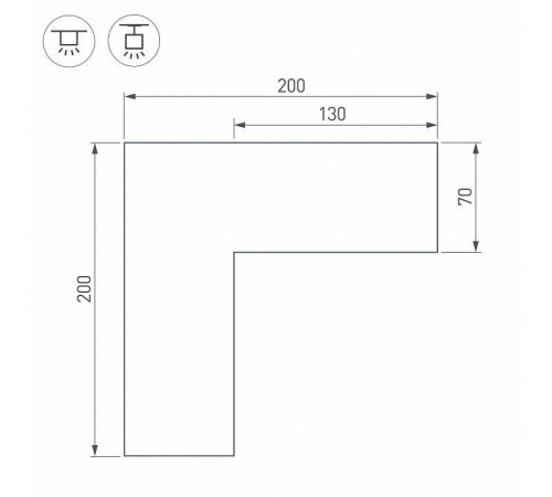 Соединитель угловой L-образный накладной Arlight S-LUX 030139