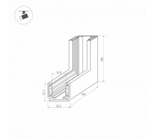 Соединитель угловой внутренний для треков накладных Arlight MAG-ORIENT 036022