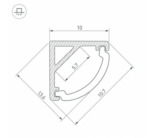 Профиль накладной угловой внутренний Arlight ARH-KANT 36321