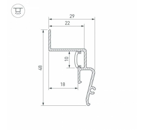 Профиль для контурной подсветки натяжного потолка Arlight STRETCH 39510