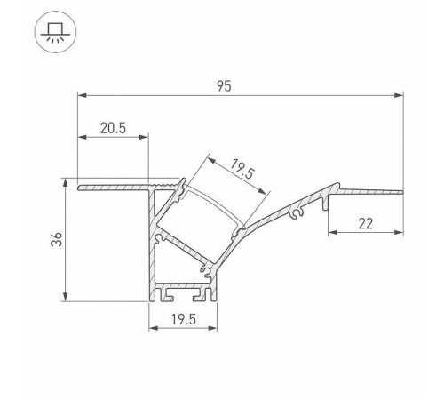 Профиль встраиваемый Arlight ARH-FANTOM 039949
