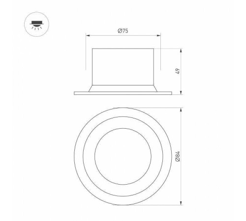 Встраиваемый светильник Arlight MS-DROP-BUILT 040339