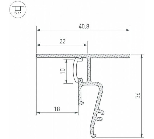 Профиль для контурной подсветки натяжного потолка Arlight 040703(1)