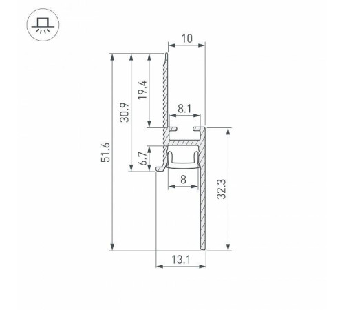 Профиль для плинтусов гибкий Arlight FANTOM 043674(1)