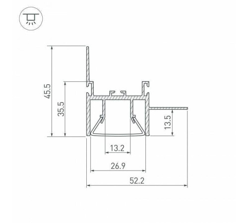 Профиль встраиваемый угловой внешний Arlight FOLED 044857