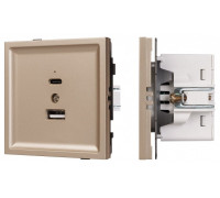 Розетка 2хUSB type A и C без рамки Arlight SCT-TENDO 054097