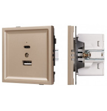 Розетка 2хUSB type A и C без рамки Arlight SCT-TENDO 054097