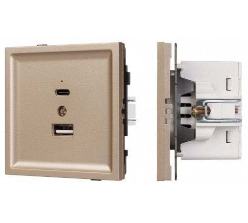 Розетка 2хUSB type A и C без рамки Arlight SCT-TENDO 054097