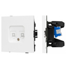 Розетка двойная Ethernet RJ-45 и со шторками, без рамки Arlight SCT-TENDO 054100