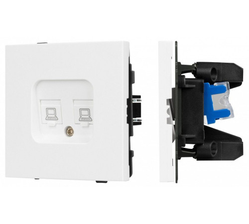 Розетка двойная Ethernet RJ-45 и со шторками, без рамки Arlight SCT-TENDO 054100