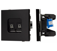 Розетка двойная Ethernet RJ-45 и со шторками, без рамки Arlight SCT-TENDO 054101