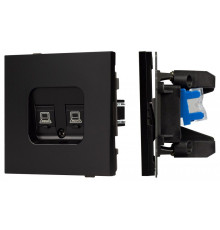 Розетка двойная Ethernet RJ-45 и со шторками, без рамки Arlight SCT-TENDO 054101