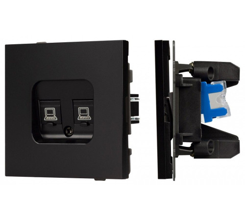 Розетка двойная Ethernet RJ-45 и со шторками, без рамки Arlight SCT-TENDO 054101