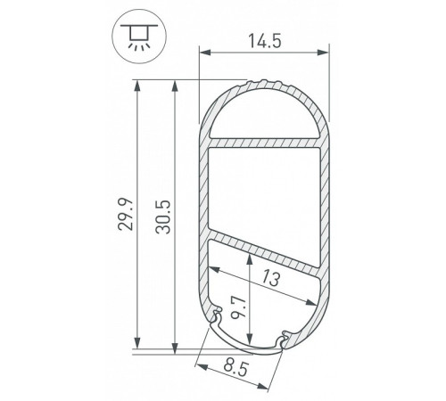 Профиль накладной Arlight WARDROBE 054942