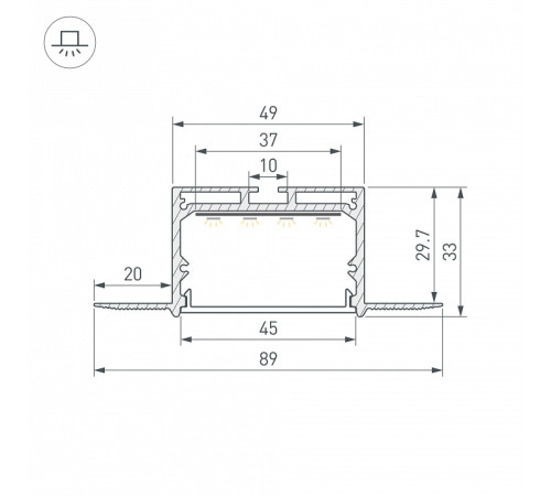 Профиль встраиваемый Arlight LINIA45 059412