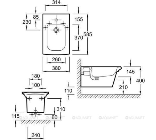 Биде подвесное Jacob Delafon Steelness с крышкой белое E1304-00