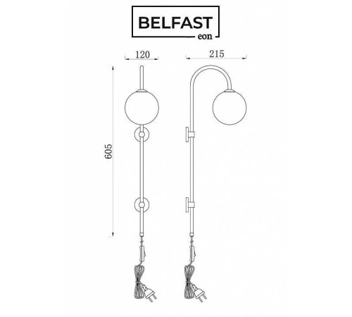 Бра Belfast Bryson 85043-1W BR MT