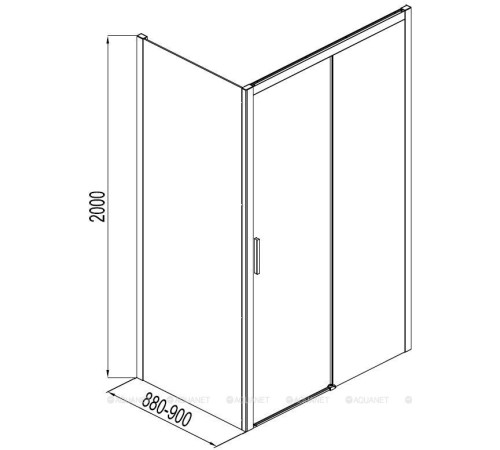 Боковое стекло Aquanet Pleasure 900 мм для откатной двери AE60-F-90H200U-BT