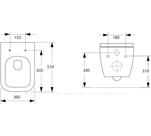 Унитаз подвесной Allen Brau INFINITY 1 Rimless 510x360 мм без сиденья 4.21004.20