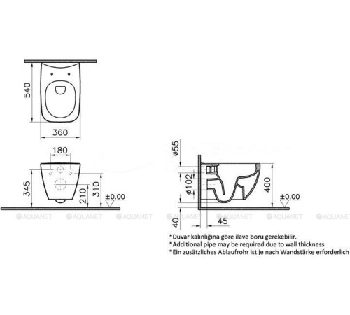 Унитаз подвесной безободковый VitrA Shift с сиденьем микролифт 7742B003-0075