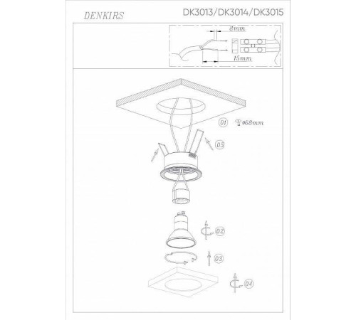 Встраиваемый светильник Denkirs DK3012 DK3015-BK