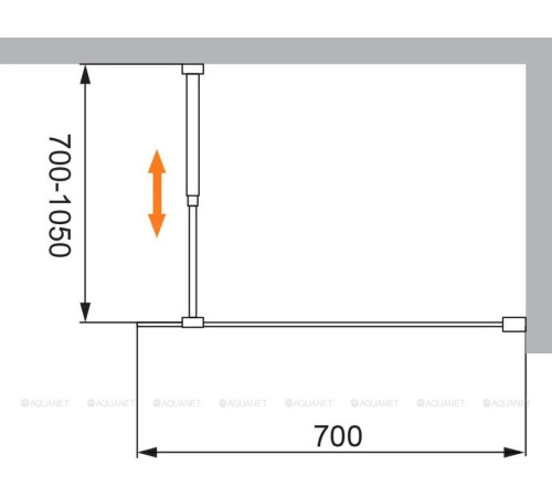 Душевая перегородка Cezares Liberta 70x195 см прозрачное стекло черный LIBERTA-L-1-70-C-NERO