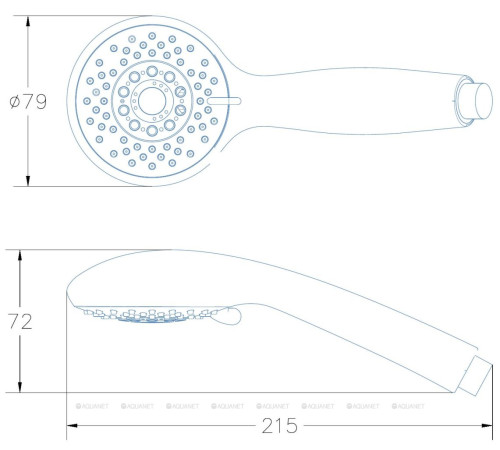 Душевой гарнитур Aquanet СЕТ3 лейка 3 режима шланг 150 см черный матовый AF000-07B