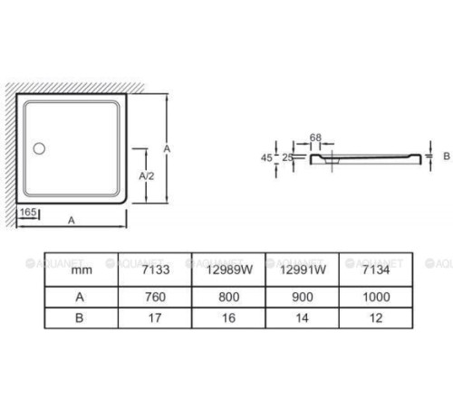 Душевой поддон Jacob Delafon Flight 90x90x4 см квадратный E62442-00