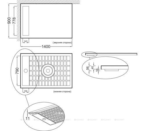 Душевой поддон Jacob Delafon Flight Neus 140x90x4 см белый E66516-00