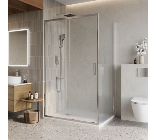 Душевой уголок BelBagno LUCE-AH-1-130/100-C-Cr 130x100 см хром прозрачное стекло LUCE-AH-1-130/100-C-Cr