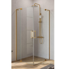 Душевой уголок Cezares Slider 90-100x100-110 см прозрачное стекло брашированное золото SLIDER-AH-2-90/100-100/110-C-BORO