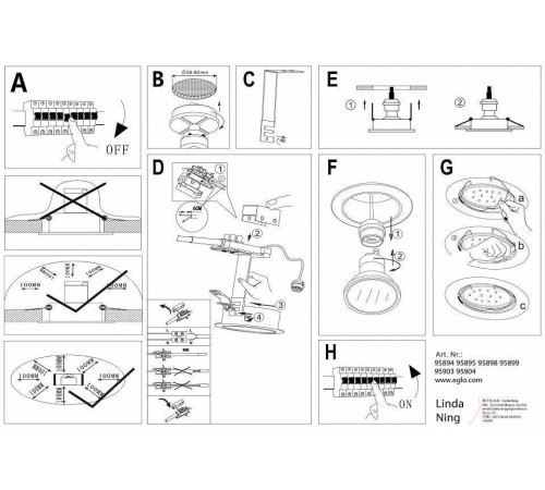 Встраиваемый светильник Eglo Peneto 1 95898