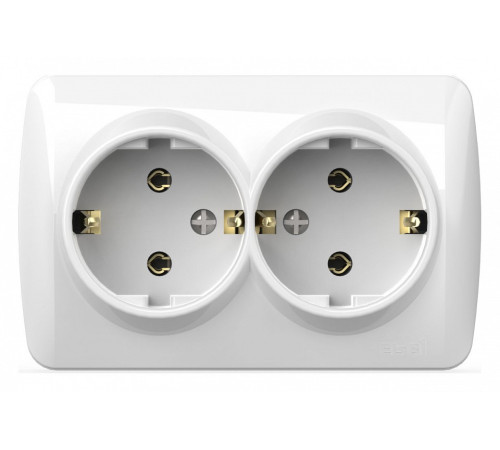Розетка двойная с заземлением Elbi Eleсtriс Alsu 7 504-010200-907
