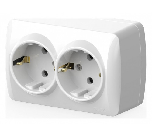 Розетка двойная с заземлением Elbi Eleсtriс Alsu 7 504-010200-907